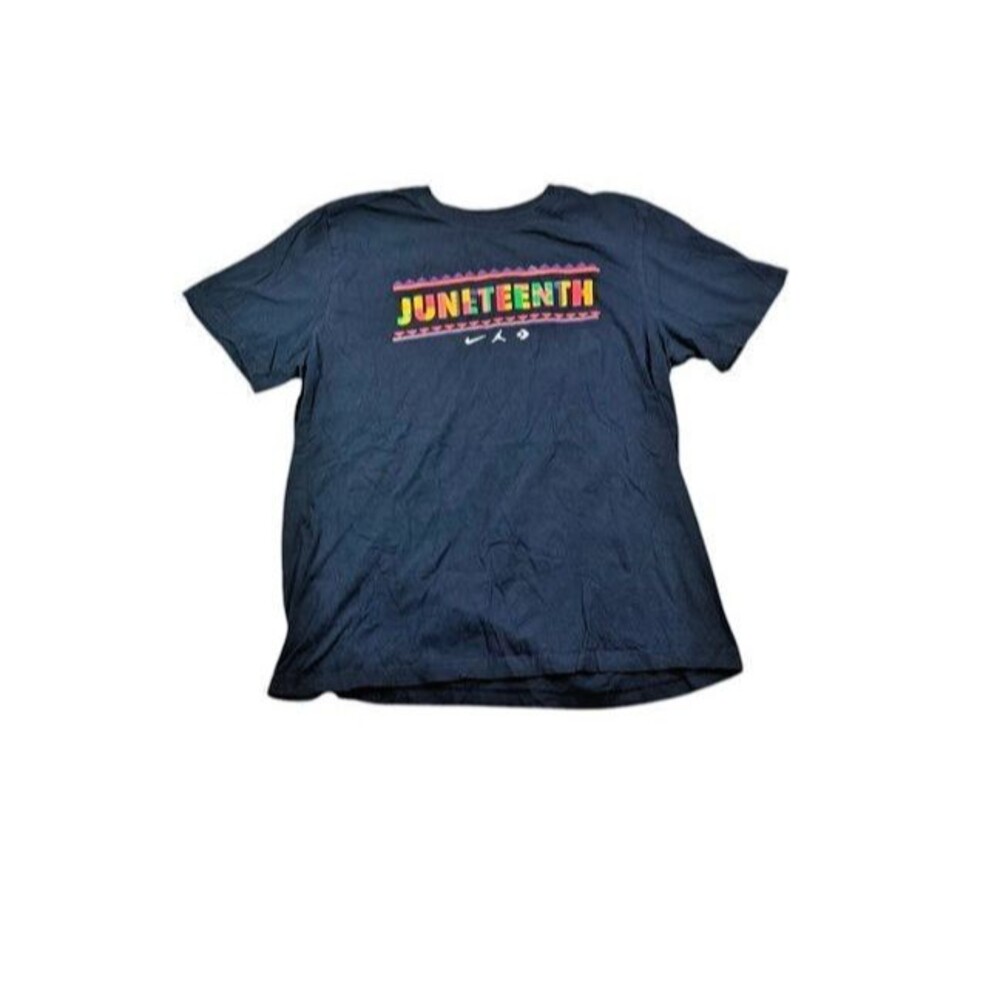 Nike Jordan Juneteenth Shirt Mens Size Large Athletic Fit Short Sleeve Black BLM